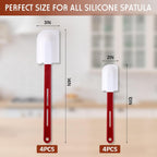 Norme 8 Pcs High Temp Silicone Spatulas Heat Resistant Rubber Spatula Commercial Silicone Scraper with Handle for Kitchen Cook Baking Mixing Utensil, Dishwasher Safe (10 Inch,14 Inch)