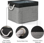TcaFmac Organization and Storage Basket for Shelves - 16x12x12 inch Large 2 Pack Collapsible Storage Boxs for Organizing, Fabric Storage Cubes for Closet Cloth Toy Books Kids(Black&Grey)