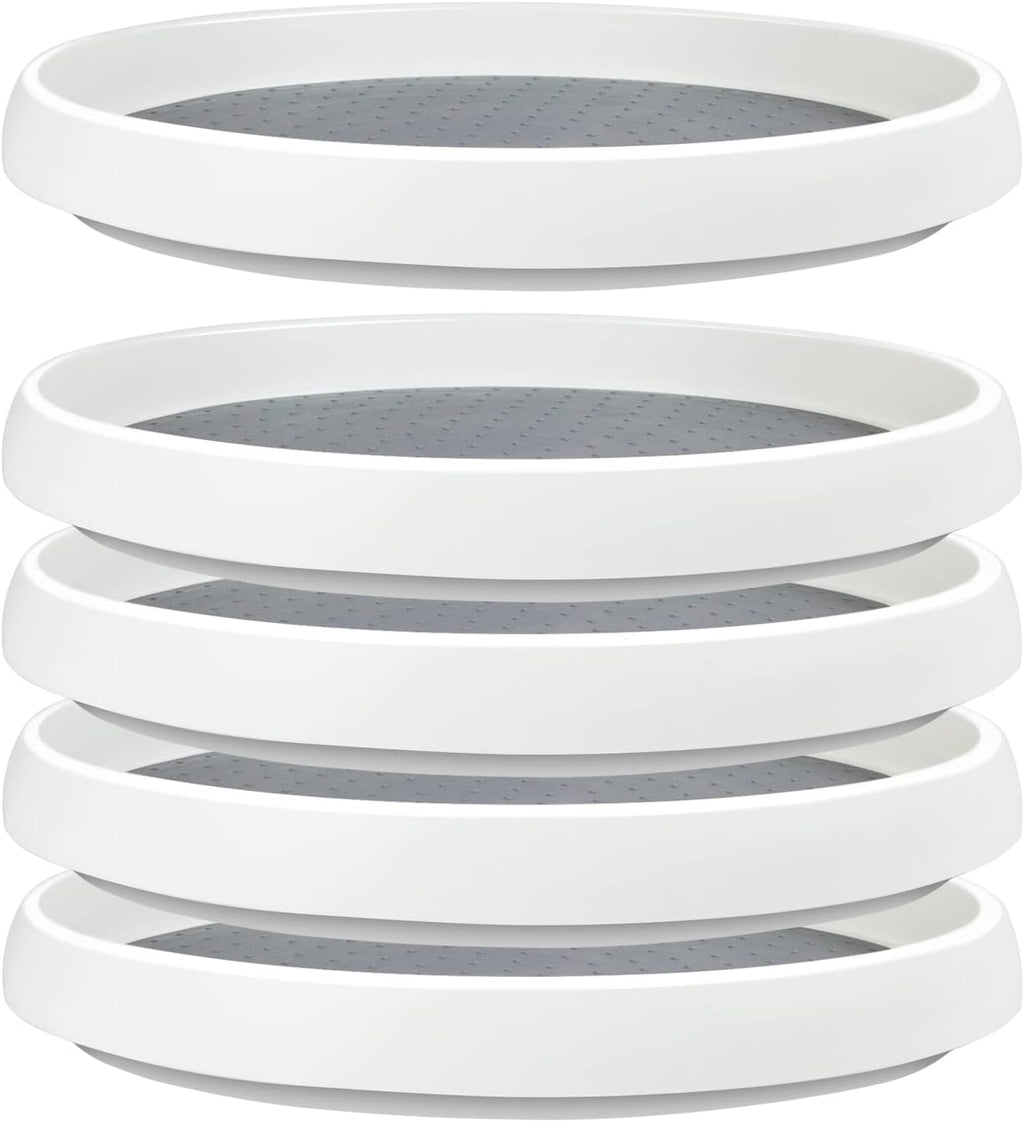 5Pack Non Skid Lazy Susan Turntable,Single Round Rotating Kitchen Spice Organizer for cabinets,Pantry, Bathroom, Refrigerator（10Inch）
