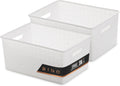 BINO | Plastic Storage Baskets Small - White | THE STABLE COLLECTION | Multi-Use Storage | Rectangular Cabinet Organizer | Baskets For Organizing with Handles | Home Office Organization and Storage