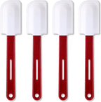 Norme 4 Pcs High Temp Silicone Spatulas Heat Resistant Rubber Spatula Commercial Silicone Scraper with Handle for Kitchen Cook Baking Mixing Utensil, Dishwasher Safe (10 Inch)