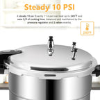 16 Quart Pressure Cooker, 10 Psi Induction Compatible Pressure Canner w/Stainless Steel Honeycomb Base, Heavy Gauge Aluminum, Quality Steamer Rack Included