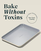 Caraway Nonstick Ceramic Small Baking Sheet Duo (9x13”) – Non-Toxic, PTFE & PFOA Free – Oven Safe – Aluminized Steel Core – Mini Sheet Pan for Baking, Roasting & More - Cream