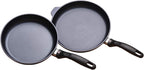 Swiss Diamond Duo Cooking Pans Set Nonstick, Diamond Coated Kitchen Pan Set with Stainless Steel Handles, Aluminum Non Stick Cookware Set, Dishwasher & Oven Safe, 9.5 Inch and 11 Inch