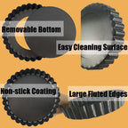 DATANYA 6 Pack 5 Inch Mini Tart Pans with Removable Bottom Round Nonstick Quiche Pan, Heavy Duty Fluted Side Pie Tart Molds for Tartlets, Mousse Cakes, Dessert Baking