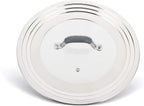 Universal Pans Pots Lid Cover Fit All 8.25 Inch to 12 Inch Pots/Pans/Woks Stainless Steel and Glass Lid with Heat Resistant Knob, Gray