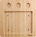 Artestia Bamboo Platter Replacement for AR-88023, 1 Stainless Steel Tray + 3 Ceramic Cups + 1 Bamboo Serving Tray, No Stones Included