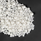 Dazzjoy Edible White Pearl Sugar Sprinkles, White Pearls for Cake Decorating, 130g/4.58oz, Candy Baking Cake Decorations, Cupcake Toppers & Cookie Decoration, Wedding Party Valentines Easter Supplies
