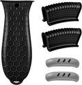 5 Pcs Cast Iron Handle Cover, Silicone Hot Handle Holder, Heat Resistant Cast Iron Skillet Covers Potholder for Frying Pans and Griddles Kitchen Supplies