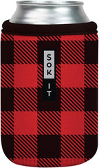 Sok It CanSok Sleeve for Beer & Soda Insulated Neoprene Cover (Buffalo Check, 12oz Can Sleeve)