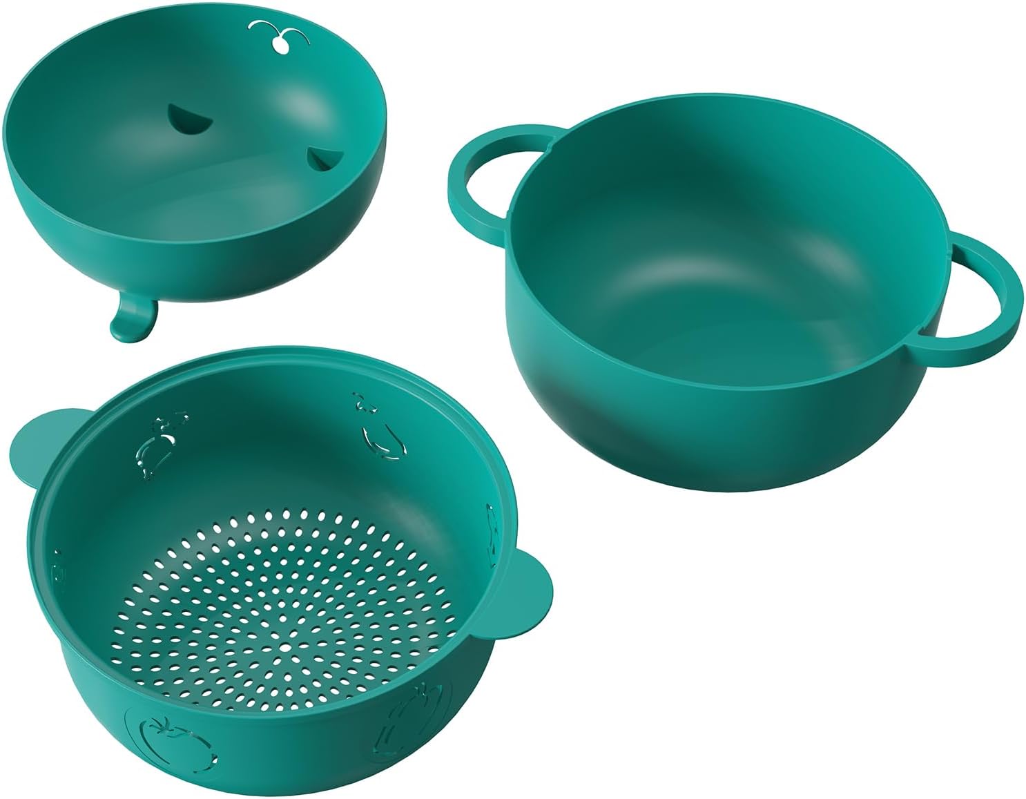 68 OZ Microwave Ramen Bowl, Noodle Cooker, Steamer for Cooking Food and Vegetables with Removable Strainer, Green