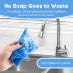 Silicone Dish Sponge Dish Scrubber (Oval and Square) - Dual-Sided, Food Grade Silicone Sponges for Dishes and Housecleaning 2-Pack