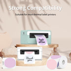 Thermal Label,3 Inch Pink Gradient Round Thermal Printer Sticker,Self-Adhesive Round Direct Thermal Labels,Thermal Stickers for DIY Logo Design,Name Tag (300 Labels/1 Roll)
