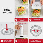 Chef Preserve Glass Vacuum Seal Containers for Food Storage, Made For Compact Vacuum Sealer, 3pcs set [1x Small, 1x Medium, 1x Large] Works With Handheld Vacuum Sealer Machine