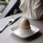 Ceramics White Egg Cups Egg Holders for Hard Boiled Eggs Set 6pcs