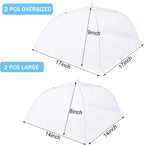 JULBEAR 4 Pcs Mesh Food Cover Tent Large and Tall Umbrella Food Screen Covers for Outside Pop-up Mesh Reusable Food Nets for Parties Picnics Outdoor BBQs Collapsible (2 Pcs 17"x17", 2 Pcs 14"x14")