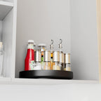 Ovicar Lazy Susan Turntable Organizer - 11 inch Rotating Spice Rack Metal Lazy Susan for Cabinet Pantry Kitchen Countertop Bathroom Refrigerator Table Storage, Black
