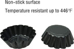 12 Pack Mini Tart Pan, Non-stick Carbon Steel Tart Molds, Pie Mould, Muffin Cupcake Pudding Maker - for Pies, Chinese Tart, Cakes (Size 2.6"x0.9")