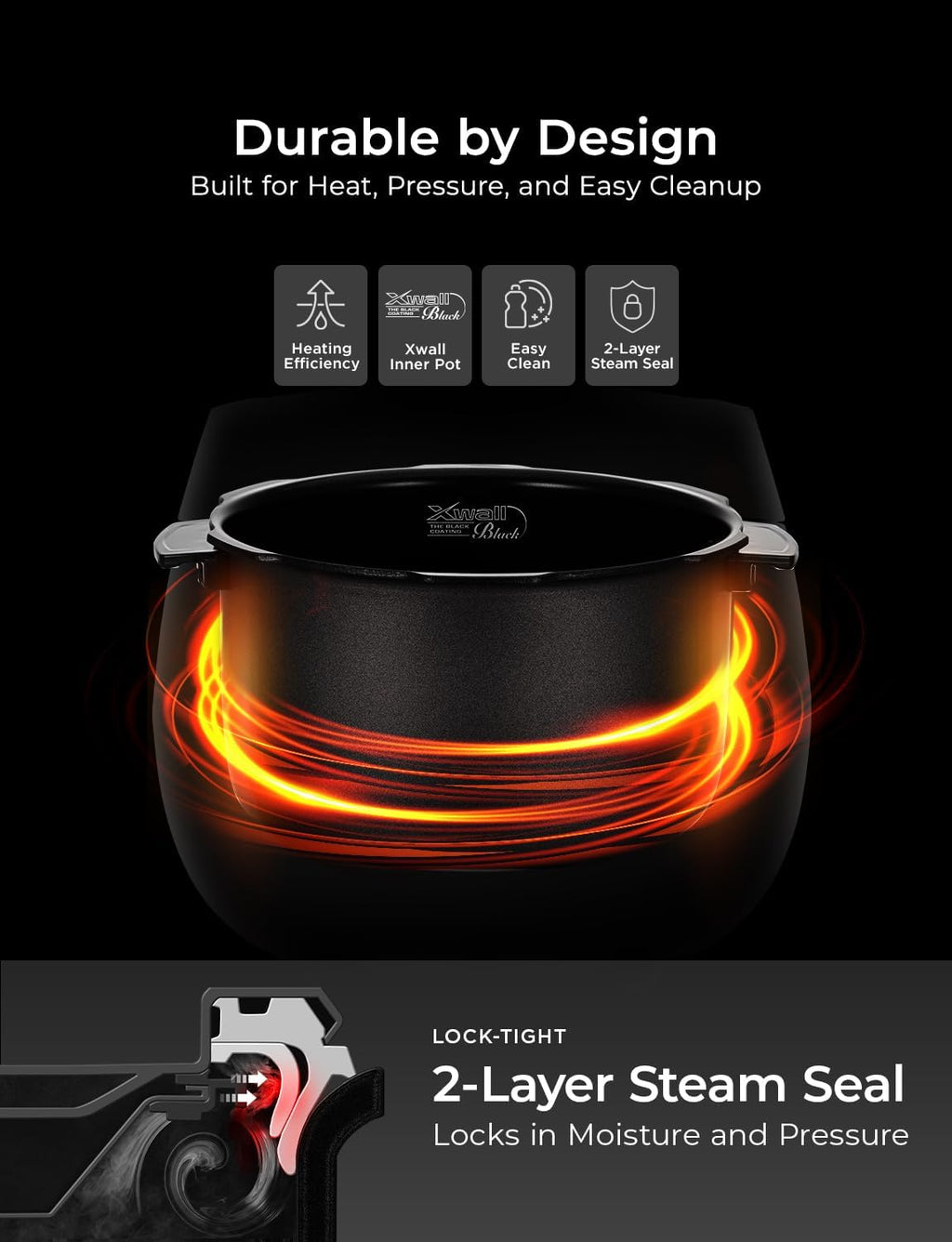 CUCKOO CRP-PK1001S 10-Cup (Uncooked) / 20-Cup (Cooked) Heating Pressure Rice Cooker & Warmer with Nonstick Inner Pot, 13 Menu Options, Fuzzy Logic Tech, Auto Clean (Black)