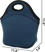 FlowFly Neoprene Kids Lunch box Insulated Soft Bag Mini Cooler Thermal Meal Tote Kit for Boys, Girls,Men,Women,School,Work, Office, Navy Blue