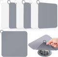 Yinkin 6 Pcs Drain Covers to Keep Bugs Out Silicone Shower Floor Tub Stoppers Bathtub Drain Stoppers Sewer Anti-Odor Mats Deodorizing Plugs for Bathroom(7.87 x 7.87 Inch,Square,Grey and White)