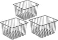 Slideep Wire Metal Basket Bin Storage Baskets Modern Farmhouse Food, Vegetable, Shampoo, Clothes, Fruits Storage Organizer Basket for Kitchen Pantry Bathroom Black 3 Packs