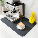 Dish Drying Mat Super Absorbent – 16" x 18" Coffee Mat for Countertops – Non-Slip Drying Mat for Kitchen Counter – Easy to Clean Water Absorbent Mat – Quick Dry Dish Mats (Dark Gray)