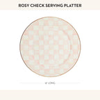 MACKENZIE-CHILDS Enamel Serving Platter, Decorative Serving Platter for Food, 16 Inches, Rosy Check
