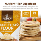 LiveKuna - Orange Sweet Potato Flour, Sweet Potato Flour for Baking, Gluten-Free Baking Flour, Alternative for Almond Flour, Rice Flour & Coconut Flour, Sweet Potato Powder Flour for Soups & Sauces