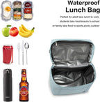 NOL Natural Organic Lifestyle Insulated Lunch Bags for Women Cooler Bag Lightweight Nylon Waterproof Lunch Box For Work (Light blue, Medium(normal))