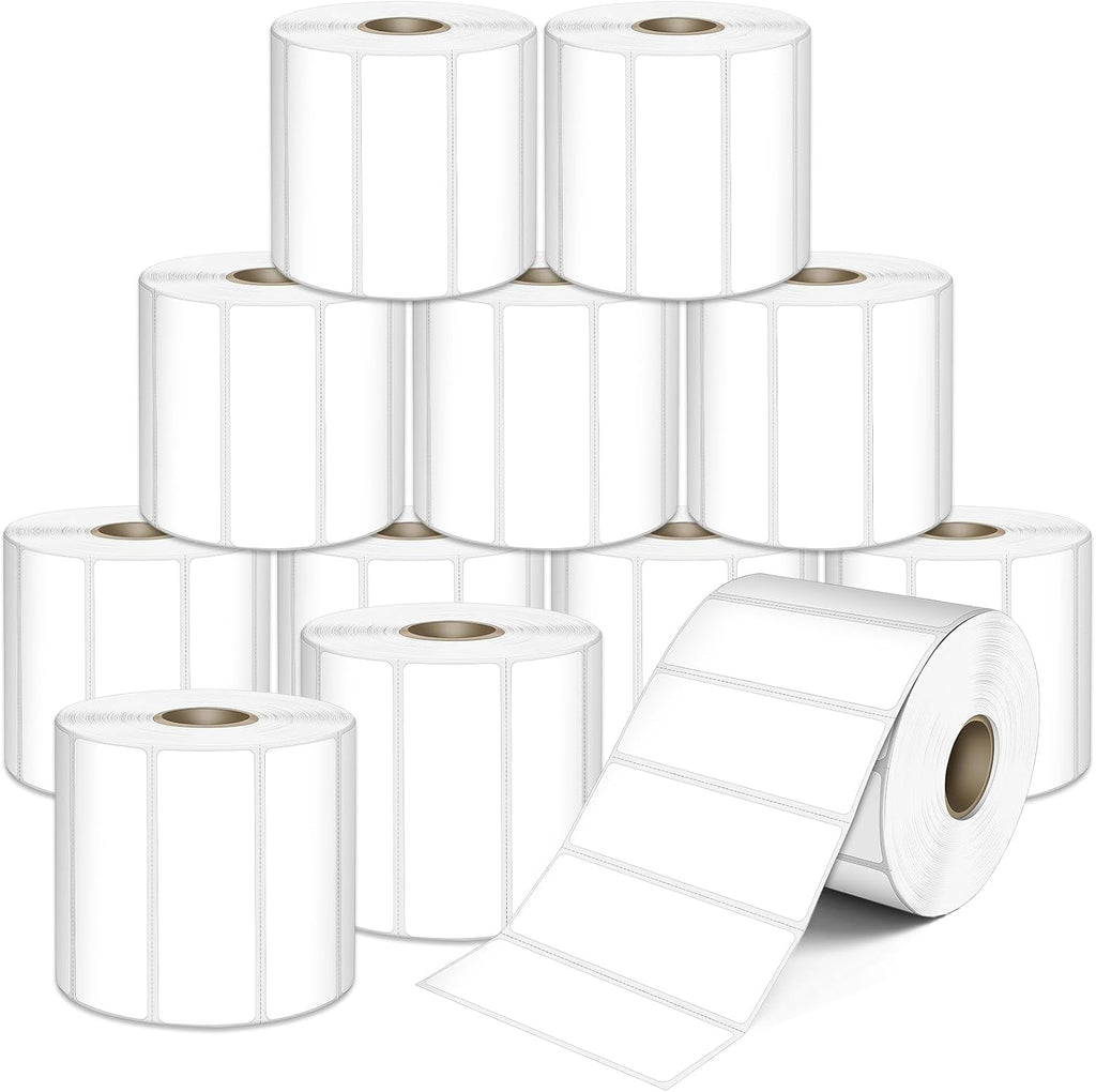 L LIKED 3" x 1" Direct Thermal Labels, Permanent Adhesive Barcode Shipping Label & Compatible with Rollo, Zebra and Other Desktop Printers (12 Rolls, 16800 Labels)