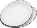 15" Large Serving Platter - Oval Large Serving Tray, Ceramic Serving Dish, White Platters for Serving Food, Appetizers, Entertaining, Party, Set of 2