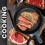 Utopia Kitchen Saute Frying Pan 3 Piece Set, Cast Iron Chefs Pan, Pre Seasoned Cast iron Skillets, 6, 8 & 10 Inches, Easy Use in the Oven, Stove, Grill, or Campfire, Teal