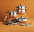 Montgomery Ward 10-Piece Chef Tested Banded Cookware Set, Bronze