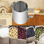 Kichwit Stainless Steel Measuring Cup, Metal Measuring Cup with Handle, 20oz / 600ml / 2.4 Cups