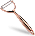 LIIGEMI Effortless Y Peeler with Sharp Stainless Steel Blades for Apples, Cucumbers - Ergonomic Handle for Easy Potato Eye removal, Perfect for Cooking Enthusiasts and Kitchen Novices（Rose Gold ）