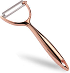 LIIGEMI Effortless Y Peeler with Sharp Stainless Steel Blades for Apples, Cucumbers - Ergonomic Handle for Easy Potato Eye removal, Perfect for Cooking Enthusiasts and Kitchen Novices（Rose Gold ）