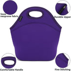FlowFly Neoprene Kids Lunch box Insulated Soft Bag Mini Cooler Thermal Meal Tote Kit for Boys, Girls,Men,Women,School,Work, Office, Purple