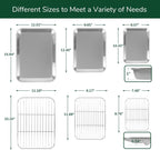 18/0 Stainless Steel Baking Sheet with Cooling Rack, Oven-Safe Non-Toxic Cookie Sheets for Baking, Set of 6, Coating Free & Rust Resistant for Healthy Family Baking, Easy to Clean, Heavy-Duty