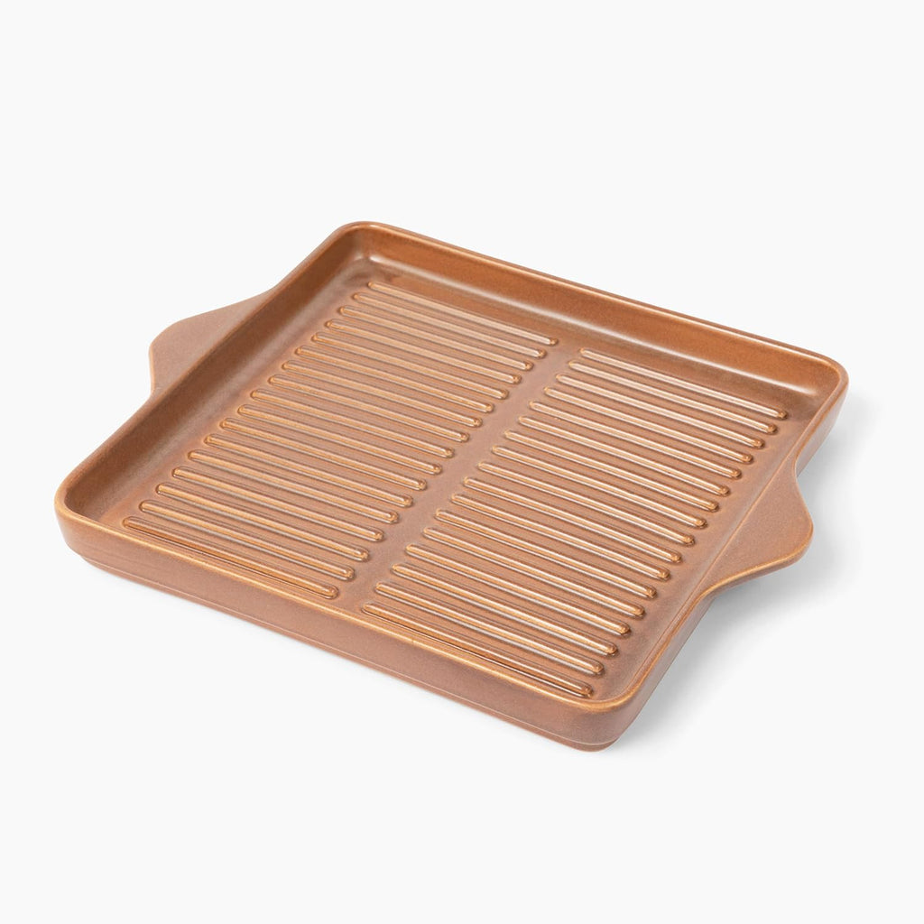 Larder & Vine Indoor/Outdoor Ceramic Stoneware Grill Pan Handmade in Italy