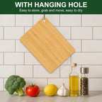 Bamboo Cutting Board, Wooden Cutting Boards for Kitchen, Wood Double Sided Food-Grade Chopping Board for Meat Cheese Vegetable (Small)
