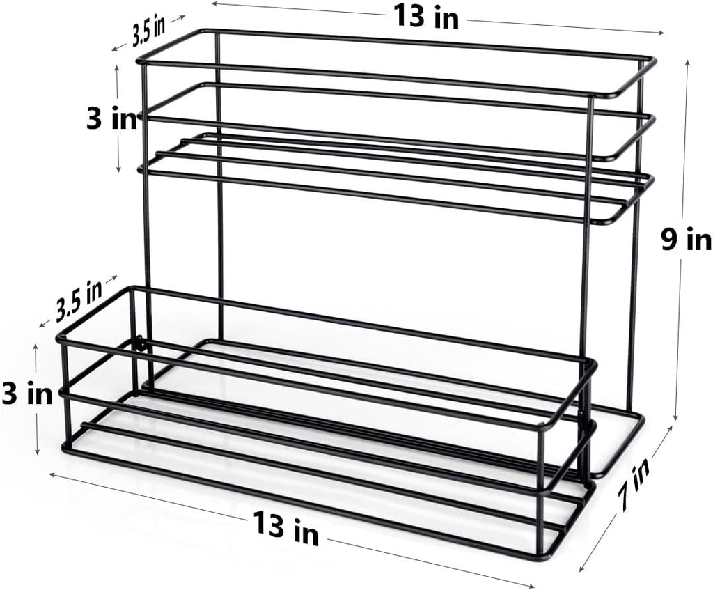 8 Bottle Capacity Coffee Syrup Organizer 2 Tier Coffee Syrup Stand Shelf for Coffee Bar Kitchen Small Wine Rack for Bar Family Storage for Syrup Wine Dressing