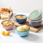 Selamica Ceramic 24 Oz Cereal Bowls Set, Deep Soup Bowls, 5.9 Inch Porcelain Kitchen Bowls for Pasta Salad Dessert Oatmeal Ramen, Microwave Dishwasher Safe, Set of 6, Gradient Color