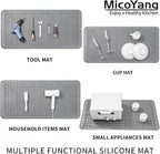 Silicone Dish Drying Mat for Multiple Usage,Easy clean,Eco-friendly,Heat-resistant Silicone Mat for Kitchen Counter or Sink,Refrigerator or Drawer Liner Grey 5XL 36inches x 18inches