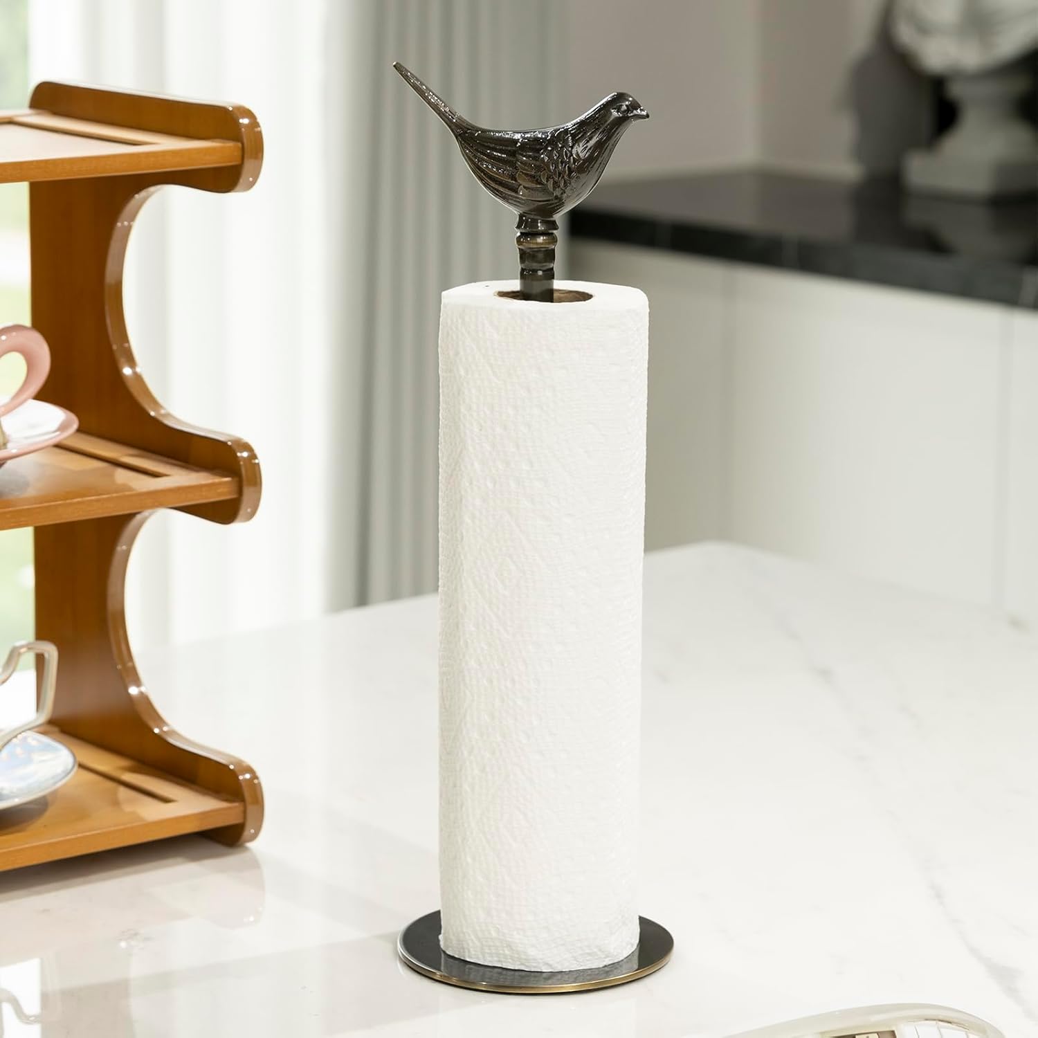1 Luxurious Brass Paper Towel Holder countertop (Black)