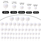108 Pcs Balls Cake Topper DIY Cupcake Insert Foam Balloons for Cake Baking Wedding Anniversary Birthday Decoration(White,Multi Sizes)