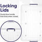 Superio Storage Bins with Lids, Clear Plastic Containers for Organizing, Stackable Totes, BPA Free, Odor Free, Organizer Boxes for Home, and Dorm (4 Pack, 60 Quart)