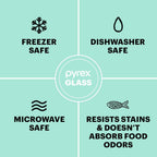 Pyrex Simply Store 9-Pack Mixed Sized Glass Food Storage Set, Round & Rectangular Containers With Lids, BPA-Free, Dishwasher & Microwave Safe