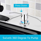 Soap Dispenser for Kitchen Sink, in Sink Soap Dispenser Pump, 47" Silicone Extension Tube Connect to The Soap Bottle Directly, Say Goodbye to Frequent Refills (Chrome)