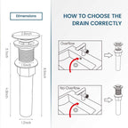Pop Up Drain Without Overflow, Bathroom Sink Stopper for Vessel Vanity Sink 2 Pack Polished Chrome, All Metal - Big Cap Fit for Vessel or Undermount Sink, RM082A-P2